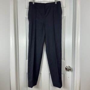 COS navy blue front pleated wool pant trouser size 10